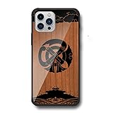 cronos iPhone互換性スマホカバー 対応機種15タイプスマホケース 天然木材 家紋 戦国武将 祇園守 立花宗茂 立花家 金色 黒 漆
