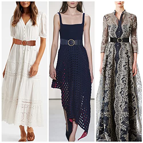 Women Wide Stretchy Waist Belt - 2 Pack Womens Elastic Belts Vintage Wide Cinch Belt for Dress(S,Black+Brown) - Image 7