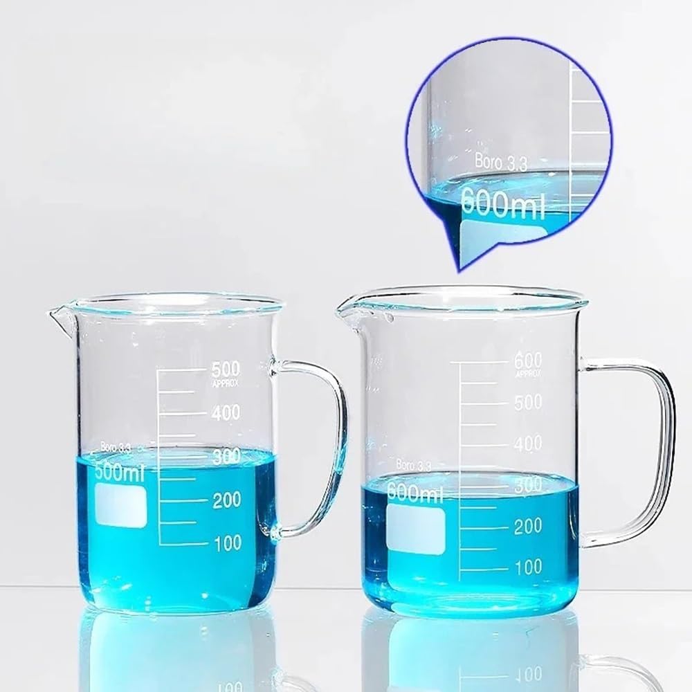 Vaso de precipitados de 50 ml a 2000 ml con asa for cristalería graduada de laboratorio, vidrio de borosilicato 3.3(1000ml)
