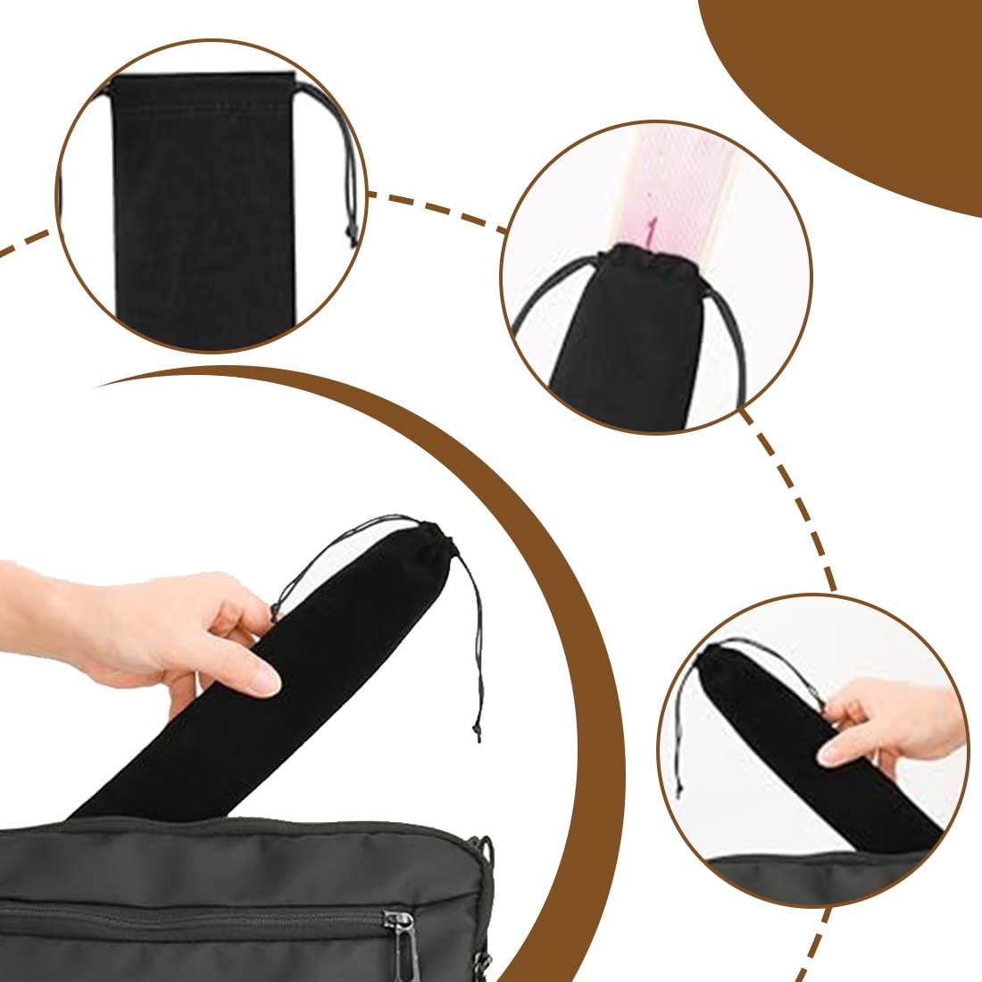 3 Pièces Housse Flûte À Bec Soprano, Étui pour Flûtes, Flûte À Bec Soprano Etui, Idéal pour Flûtes, Clarinettes, Baguettes, Harmonicas, Cucurbitacées(36X6Cm)