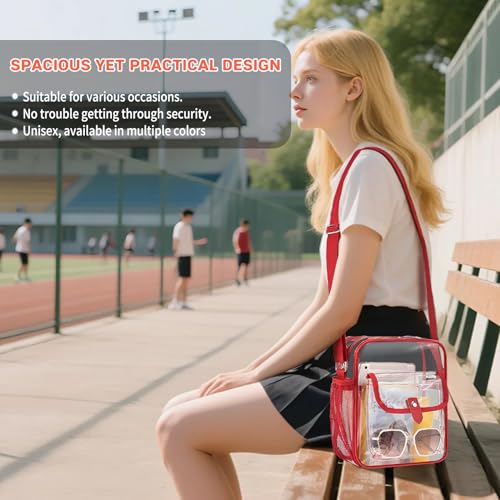 Image of SPODEARS Clear Crossbody Bag for Stadium, Concert, Festival & More - Adjustable Shoulder Strap & Bottle Holder