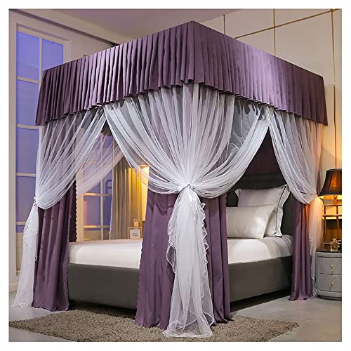Moustiquaire de lit king size 1,8x2,2m avec support d'ombrage de couleur f - 2