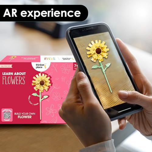 Image of STEM Sunflower Flower Building Blocks Set (86 Pcs, 12-in-1) | DIY Flower Pen Stand Kit for Kids 6+ Years (Boys & Girls) | Creative Craft & Learning Toy | Ideal Gift for Kids