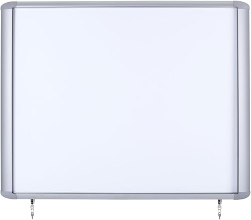 MasterVision Tablero cerrado resistente al agua, superficie magnética de borrado en seco, 30 x 26,5 pulgadas con marco de aluminio