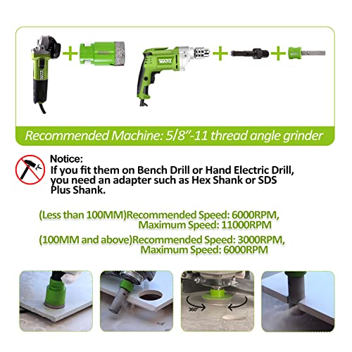Image of Diamond Core Drill Bits Set - 6 /8 /25 /35 /50mm+6-25mm Hole Saw Kit with 2 inch Tile Chamfer Bit for Porcelain, Ceramic, Granite, Marble