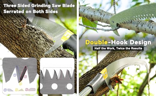 Image of HiFam Garden Pruning Saw | Tree Pruner With Extendable Pole Fixing Slot (Without Pole) | Pole Saws for Tree Trimming | Curved Hooked Blade Hand Saw | Remove Unwanted Branches In Your Garden |