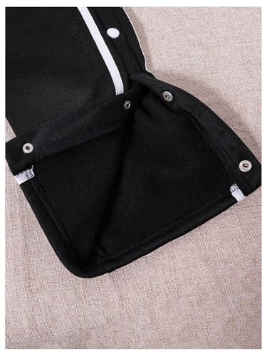 Boy's Striped Side Snap Wide Leg Sweatpants Bowknot Elastic Waist Sports Pants Trousers4