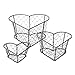 CasaJame Cestino decorativo in metallo, a forma di cuore, set da 3 pezzi, colore grigio, lunghezza 12-20 cm, larghezza 12-20 cm, altezza 5-10 cm