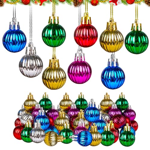 24 Stück Mini Christbaumkugeln with Lanyard,3cm Plastik Kleine...