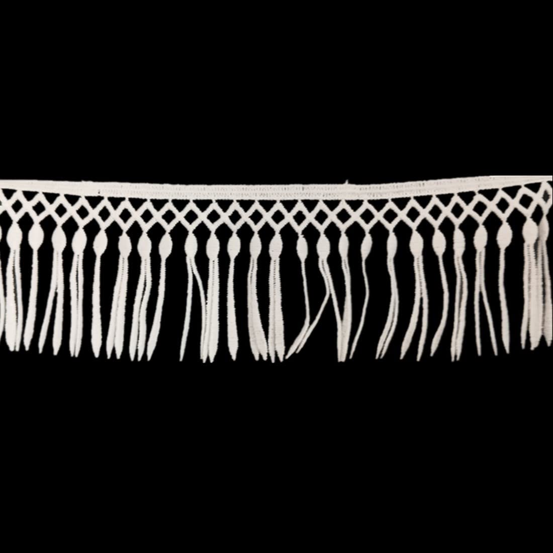 xingmo 7 Yards Fringe Tassel Trim Ribbon Tassels Lace Edge Trim Ribbon Trim Fringe Fabric Embroidered Trimming Width 7 cm (White)