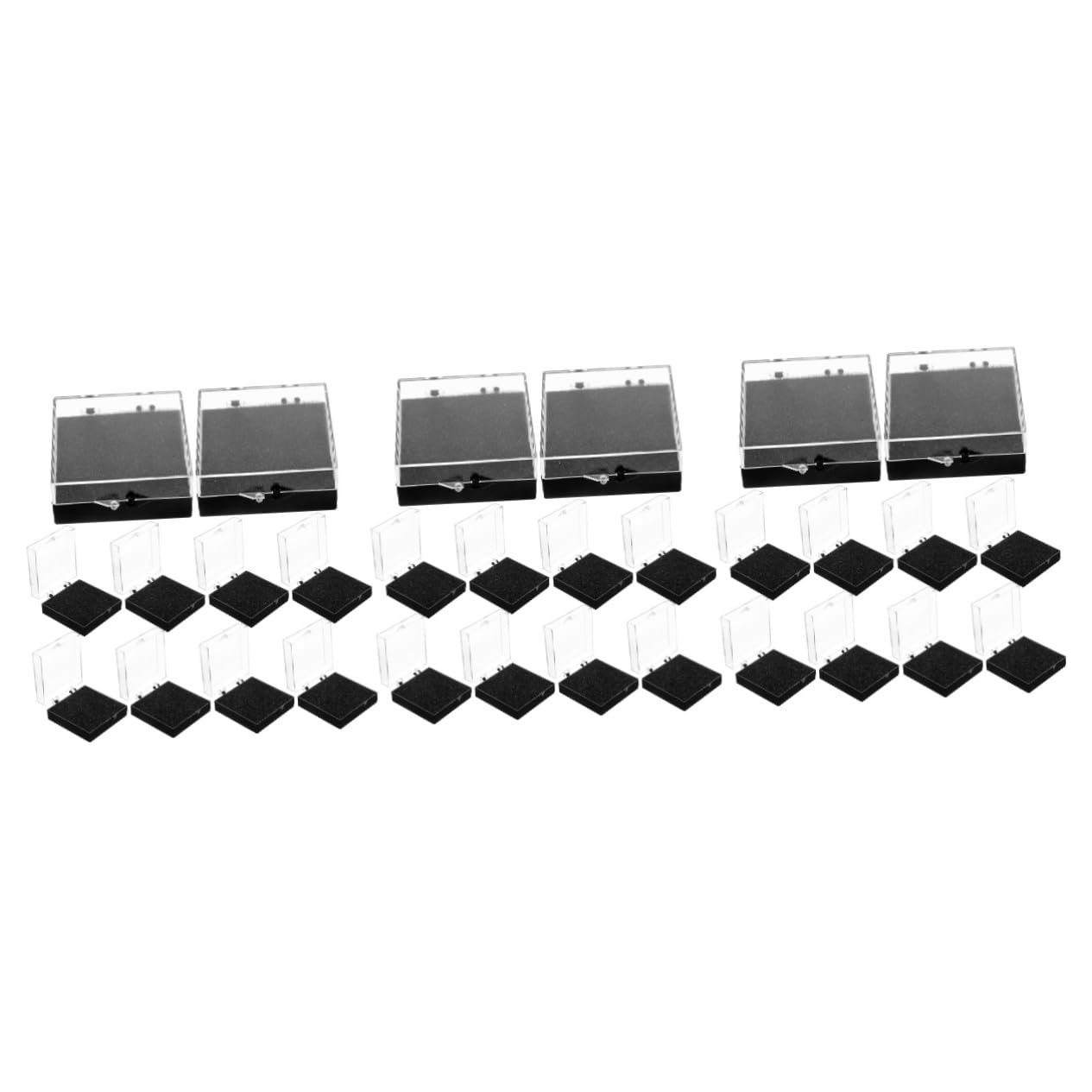 30pezzi Trasparenti Per Badges e Organizzatore Scatole Con Base Per e Accessori Dimensioni Protezione e Presentazione Per Personale e Negozi