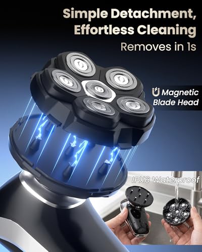 Afeitadoras de espalda impermeables con kit de aseo masculino 6D 5