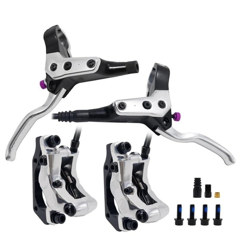 Freno de Disco hidráulico de 4 pistones MTB, Pastillas de Freno de 850mm y 1700mm, Abrazadera Delantera y Trasera para Bicicleta de montaña