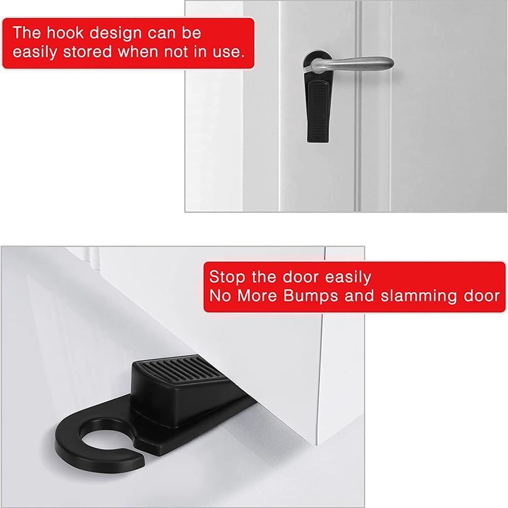 Fapiwen Non-Slip Door Wedges, 3 Pcs, Black 3
