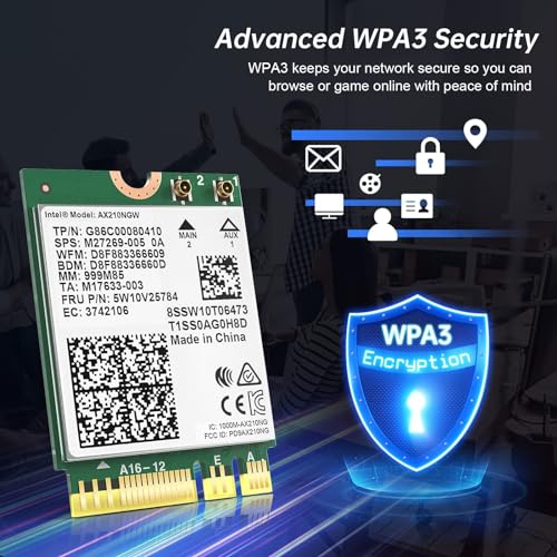 Edup AX210NGW WIFI CARD 6E Wireless Card Intel Ax210 Ngw Bluetooth 5.3 5400Mbps Tri-Band 2.4Ghz/5Ghz/6Ghz Network Adapter For Laptop Support Windows 10/11 (64Bit) M.2/Ngff thumb #7