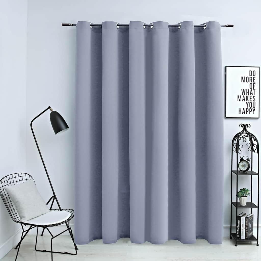 VidaXL Cortina Opaca Con Anillas De Metal Azul 290x245 Cm