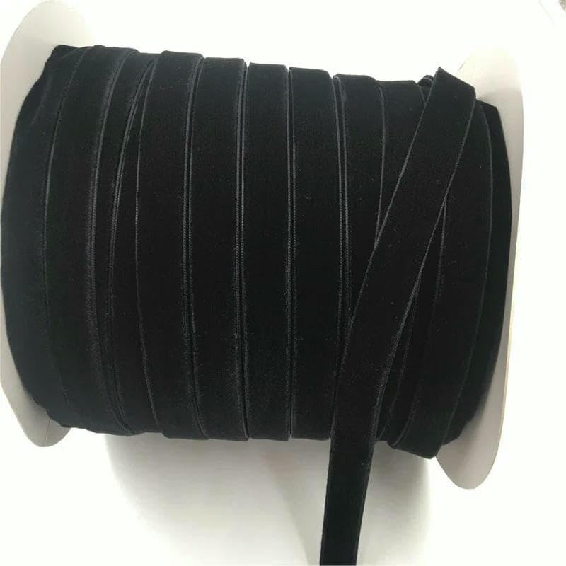 Cinta de terciopelo negro de nailon de doble cara de 6/9/15/19/25/38 mm para decoración de bodas, fiestas, regalos hechos a mano, manualidades navideñas, 1/3/5 yardas (25 mm - 3 yardas)