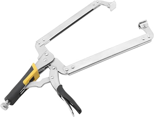 Miniatura 10 de Paquete de 4 abrazaderas C de bloqueo de 6 pulgadas con almohadillas giratorias planas, alicates de bloqueo tipo C de acero al carbono de alto grado