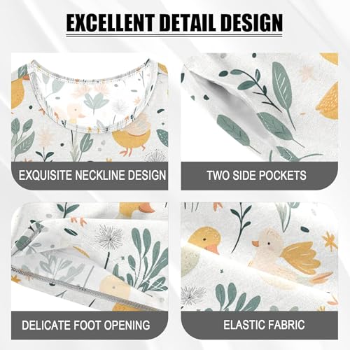 Cute Yellow Rubber Duck Pajama Set Pajamas Sleepwear Nightwear Loungewear Clothes Set B04042574