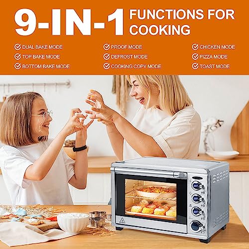 38QT-XXL-Convection-Toaster-Oven-9-in-1-Digital-Convection-Oven-Countertop-Stainless-Steel-Oven-Air-Fryer-with-75-Recipes-Accessories-for-6-Slice-Toast-12-Pizza-for-Family-Feasts