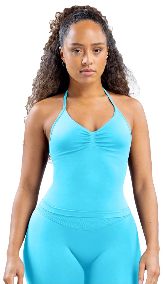TRYTO Impact Longline Strappy Top Women Impact Longline Halter Tops Workout Longline Tank Top Compression Gym Fitness