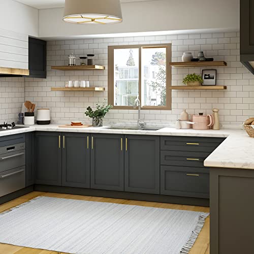 Image of Ravinte 30 Pack 6-1 /4 Inch Square Cabinet Handles - Brushed Brass Pulls, Stainless Steel Drawer Pulls, Kitchen Hardware
