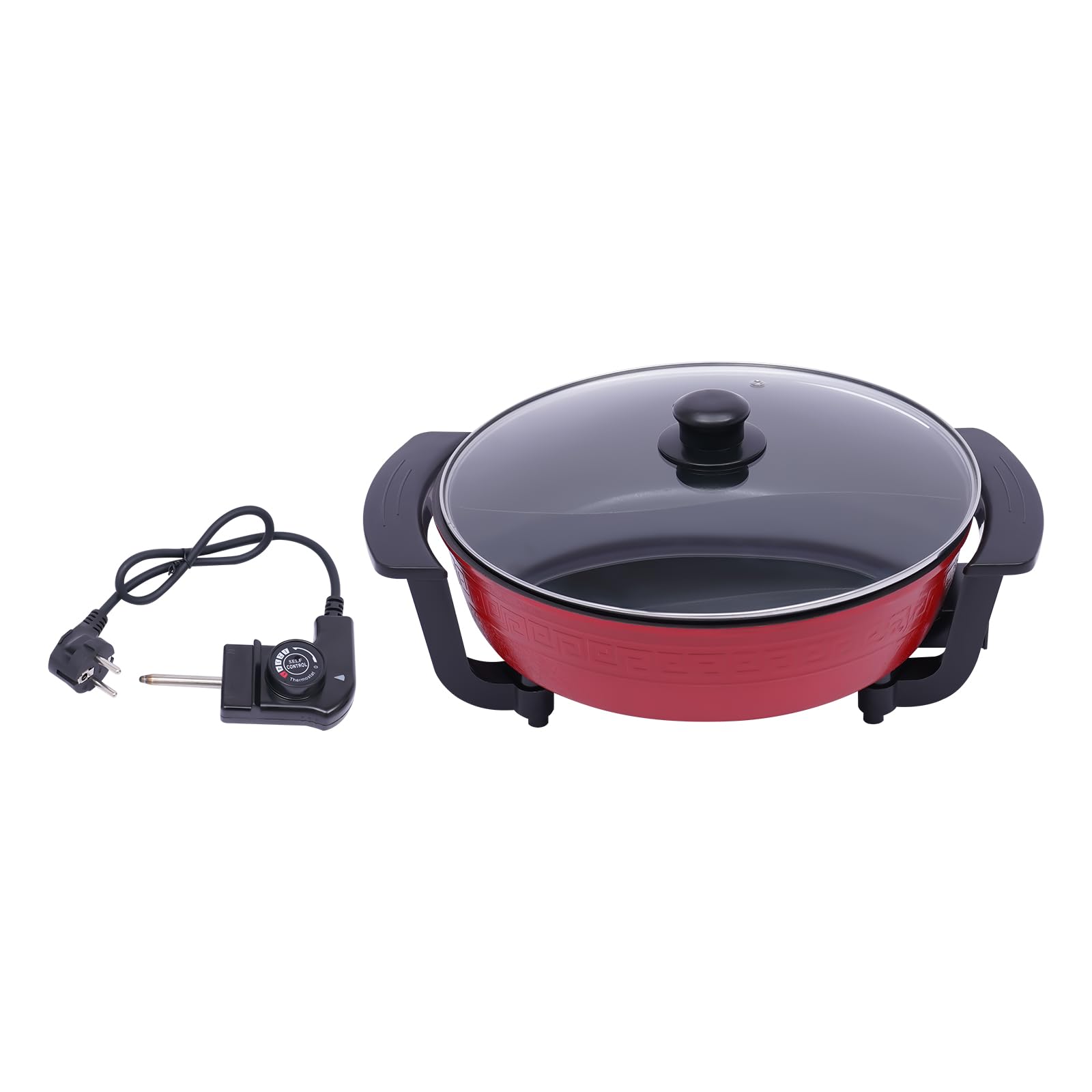 Pentola da 1360 W Hot Pot 6 L Twin Hot Pot Shabu per fonduta cinese con coperchio e 5 livelli di regolazione della temperatura per 3-4 persone