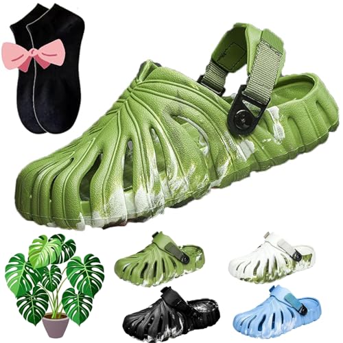 Monstera Deliciosa Sandals, Monstera Deliciosa Slippers Basic, Monstera Shoes, Monstera Slippers, Variegated Monstera Shoes