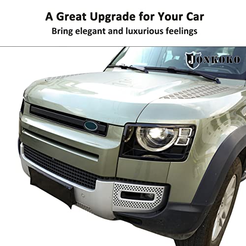 Image of Front Grille Trim Strips for Land Rover Defender 90 110 2020-2026 Grille Trim Strips Cover Frame Car Decorations Stickers (Matte Black)
