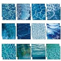 TSLBW 24 Sheets A4 Blue Patterned Scrapbook Paper Decorative Craft Paper Decoupage Scrapbooking Supplies Accessories Journaling DIY Card Making Kids Adults Girls Women Photo Album