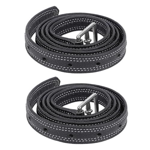 Asixxsix English Spur Straps, 2pcs Cowhide Bridle Leather Curb Straps Thickened Equestrian Stirrup Strap Stylish Horse Curb Strap for Equestrian Riding, Elastic Belt Design