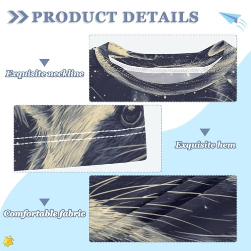 Boys Short Sleeve T-Shirts Animal Portrait Raccoons Rashguard Kids Swim Shirts Sun UPF 50+3