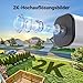 Codnida 2K Magnetische Fensterkamera Ohne Bohren, 2,4 & 5 GHz WLAN Überwachungskamera Innen mit Starlight-Farb-Nachtsichtge... Personenerkennung & 24/7 Aufzeichnung für Heimsicherheit