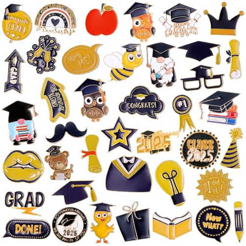 Image of Giegxin 40 Pcs 2026 Graduation Pins Bulk Kindergarten Preschool Enamel End of the Year Student Gifts Class of 2026 Graduation Lapel Pins Teachers Backpack for Teacher Student