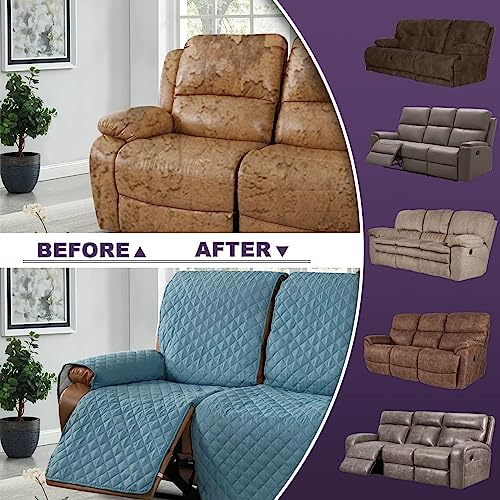 Housse de fauteuil inclinable réversible imperméable à poches pour grand canapé - 8