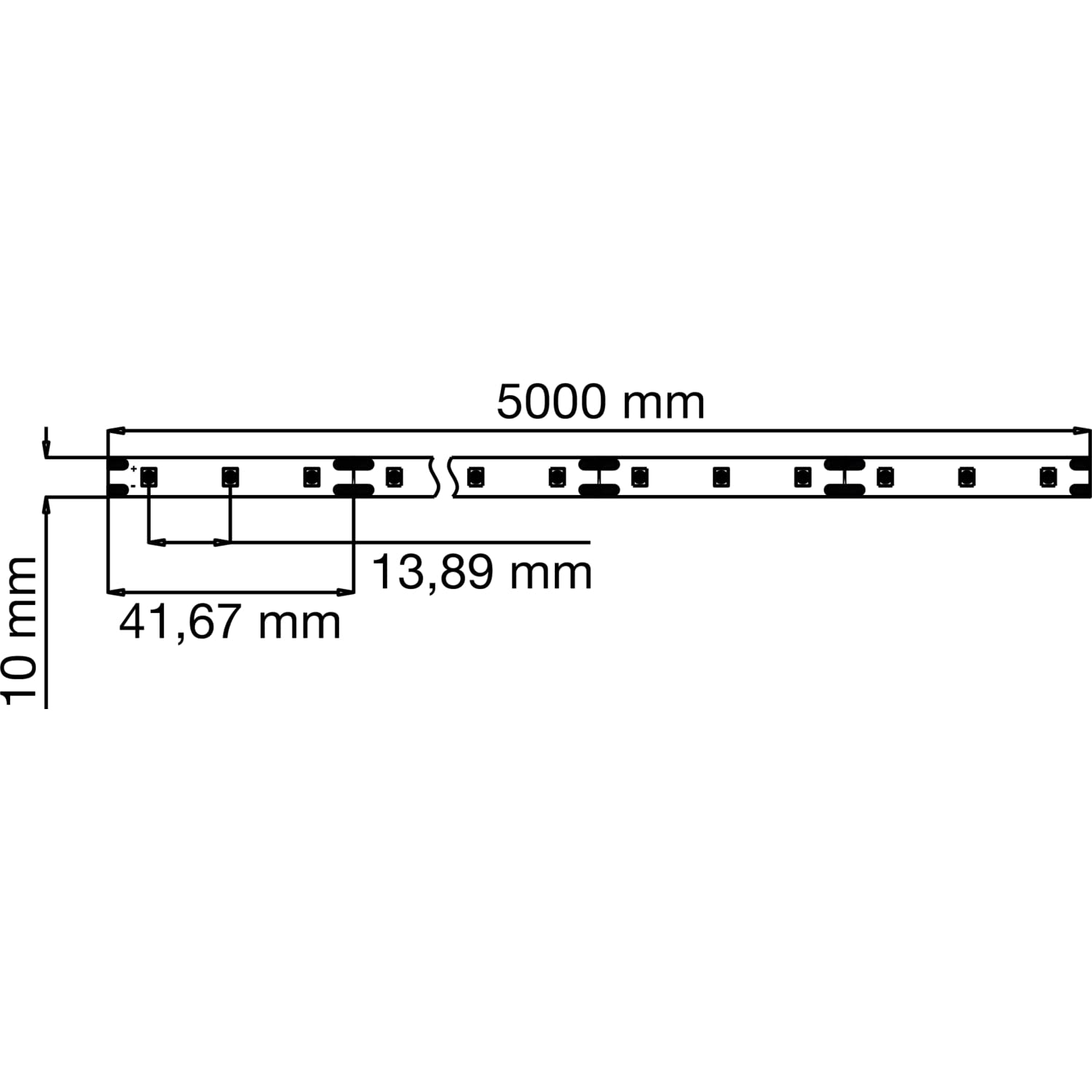 L&S Meccano taśma LED samoprzylepna, taśma LED z elastyczną płytką drukowaną w kolorze ciepłej bieli 3000 K IP20, elastyczna i rozdzielna taśma LED 12 V, 5 m