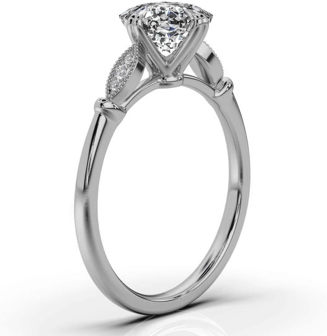 1-5 CT Engagement Ring Colorless VVS1 10K 14K 18K Solid Gold & 925 Sterling Silver Linden Nature Moissanite Engagement Ring Christmas Gift For Women