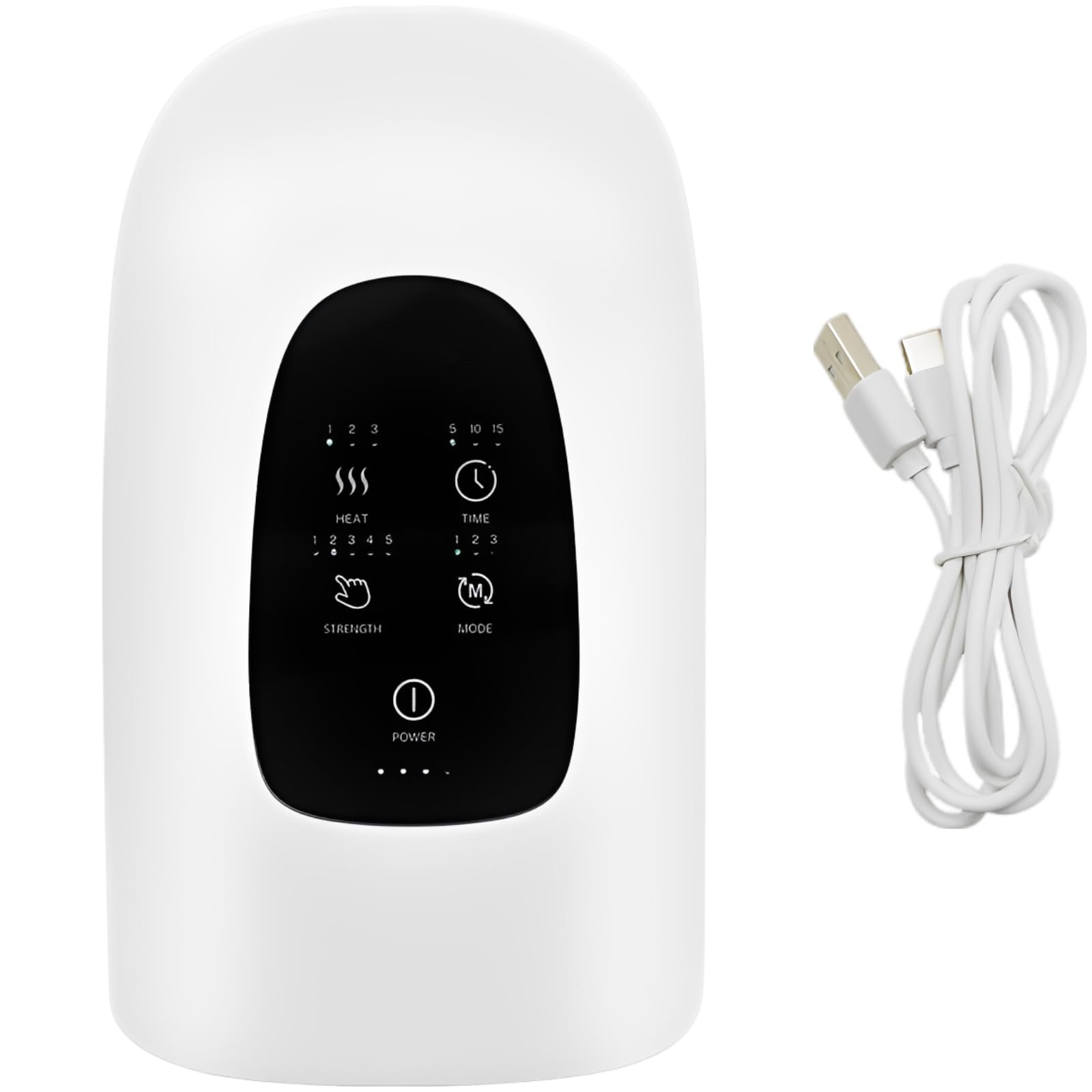 Handmassagegerät mit Wärme und Kompression, elektrisches Handmassagegerät bei Steifheit und Druckgefühl, 5 Modi, 3 Intensitäten für Muskelkomfort, kabellos wiederaufladbar, Geschenk
