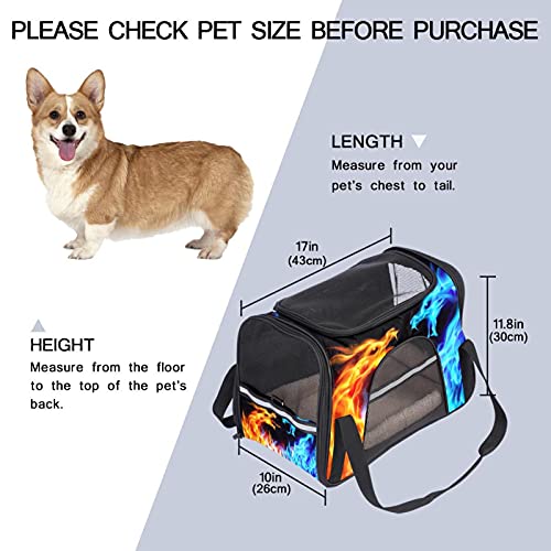 Sac de transport chat et chien impression dragon bleu rouge - 3