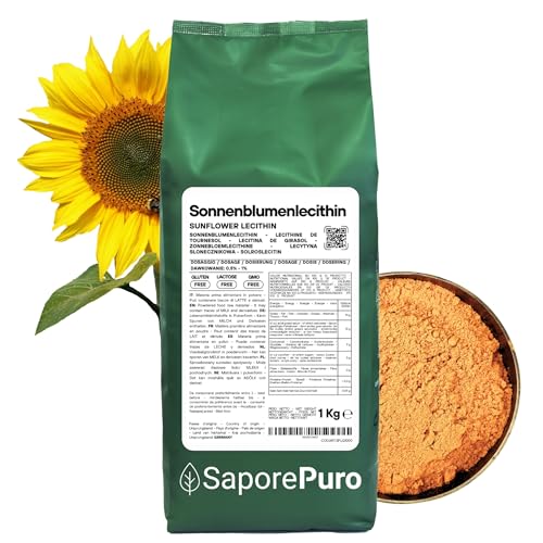 SaporePuro Sonnenblumenlecithin Pulver 1000 g Natürliches Emulgiermittel GLUTENFREI