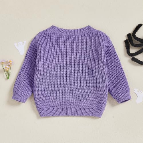 Toddler Baby Boy Girl Halloween Sweater Pumpkin Ghost Pullover Warm Knit Top Fall Winter Sweatshirt4