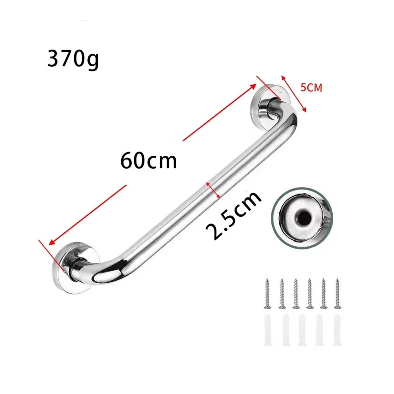 Pasamanos de Seguridad Acero Inoxidable for Inodoro Baño para Personas Mayores(60cm)