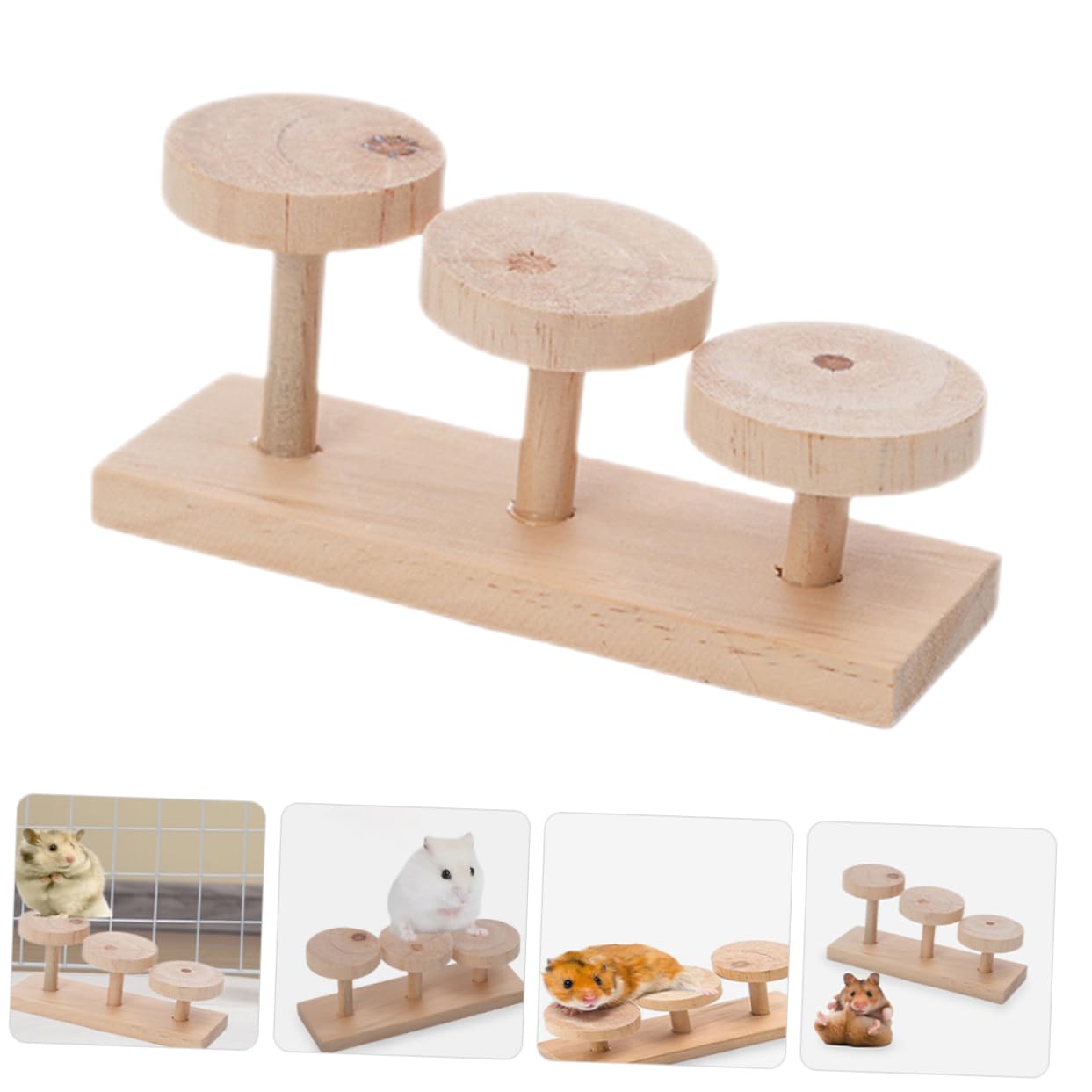 HANABASS Parrot Toy Stand Large Bird Toys for Parakeets Wooden Ladder Rope Perch