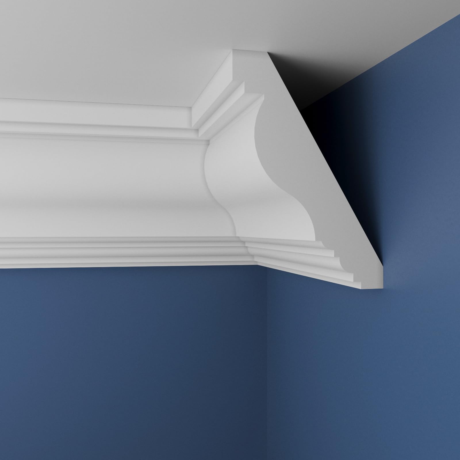 WOLDECOR XPS Cornice Coving – Decorative Coving Moulding for Ceilings, Lightweight Paintable Ceiling Coving Trim, Easy DIY Installation, Durable and Moisture Resistant (WS36, 2 Meters)