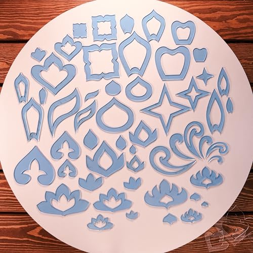 Advanced Set of 14 Acrylic Mandala Stencils (54 Shapes) –