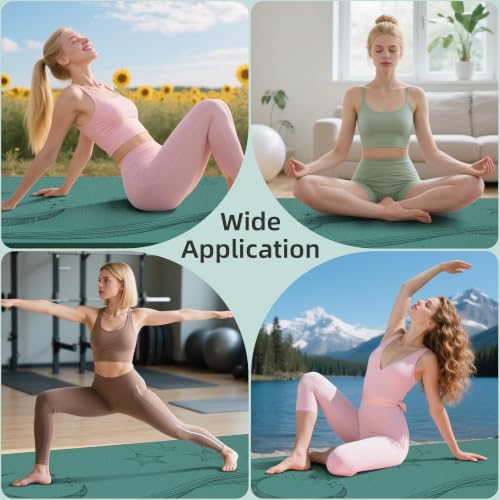 Image of HAHE Extra Wide Yoga Mat, 72 inchx40 inchx0.4 inchThick, Large Exercise Mats