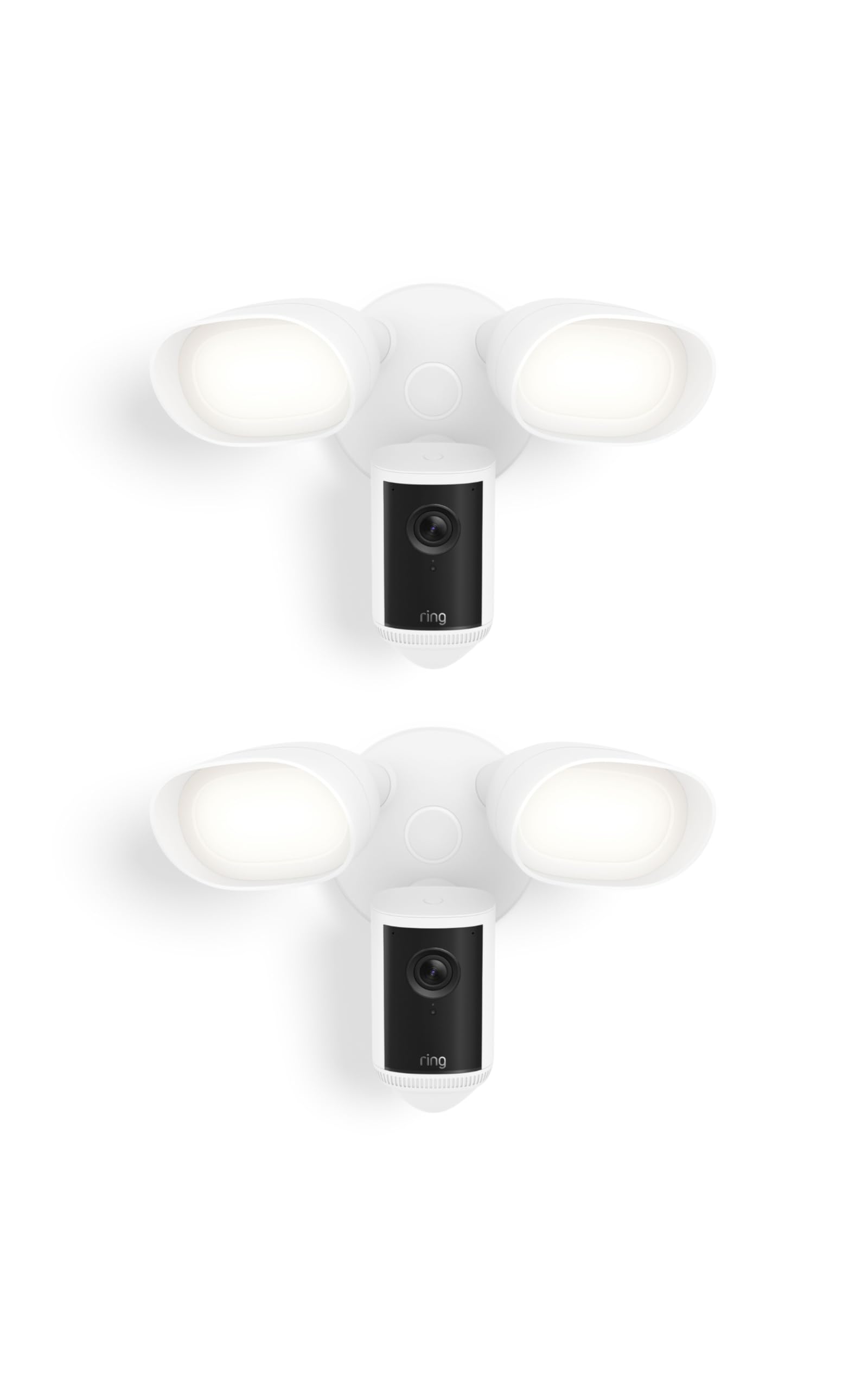 Ring Floodlight Cam Pro (newest model) — Retinal 4K with wide-angle video, 10x Enhanced Zoom, and 2000 Lumen Floodlights, 2-pack, White