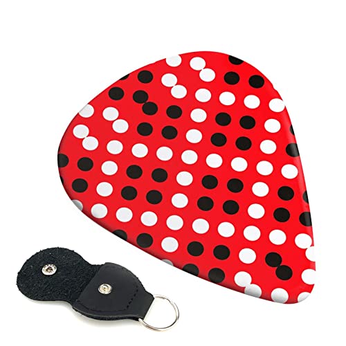 Ensemble de 6 médiators de guitare à pois blancs et rouges pour guitare acoustique, guitare électrique, basse, ukulélé… - Les Beatles, Paul McCartney, John Lennon, RIngo Starr, George Harrison Ensemble de 6 médiators de guitare à pois blancs et rouges pour guitare acoustique, guitare électrique, basse, ukulélé…