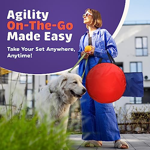 Willow Pet Products 15 Piece Dog Agility Course Backyard Set- Dog Agility Training Equipment Set Includes: Dog Agility Tunnel thumb #3