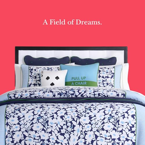 Image of kate spade new york Anemone Field King Comforter Set, 100% Cotton Reversible Cover, All Season 3 Piece Bedding, Machine Washable, Blue Multicolor